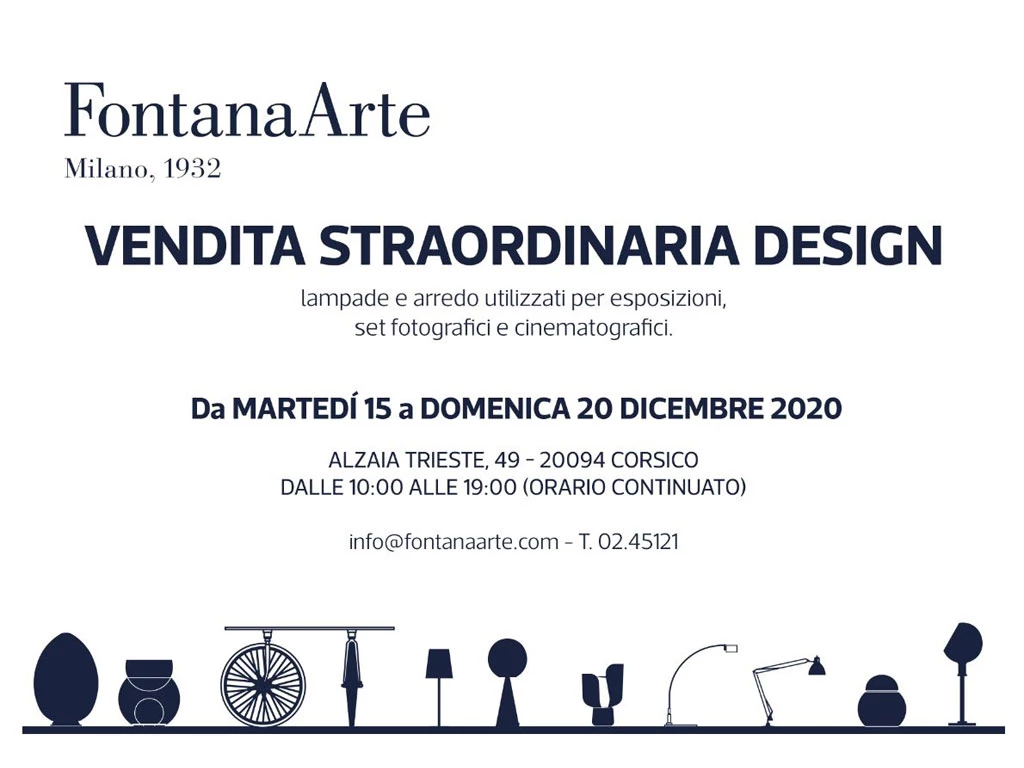 FontanaArte Vendita Straordinaria dal 15 al 20 dicembre 2020
