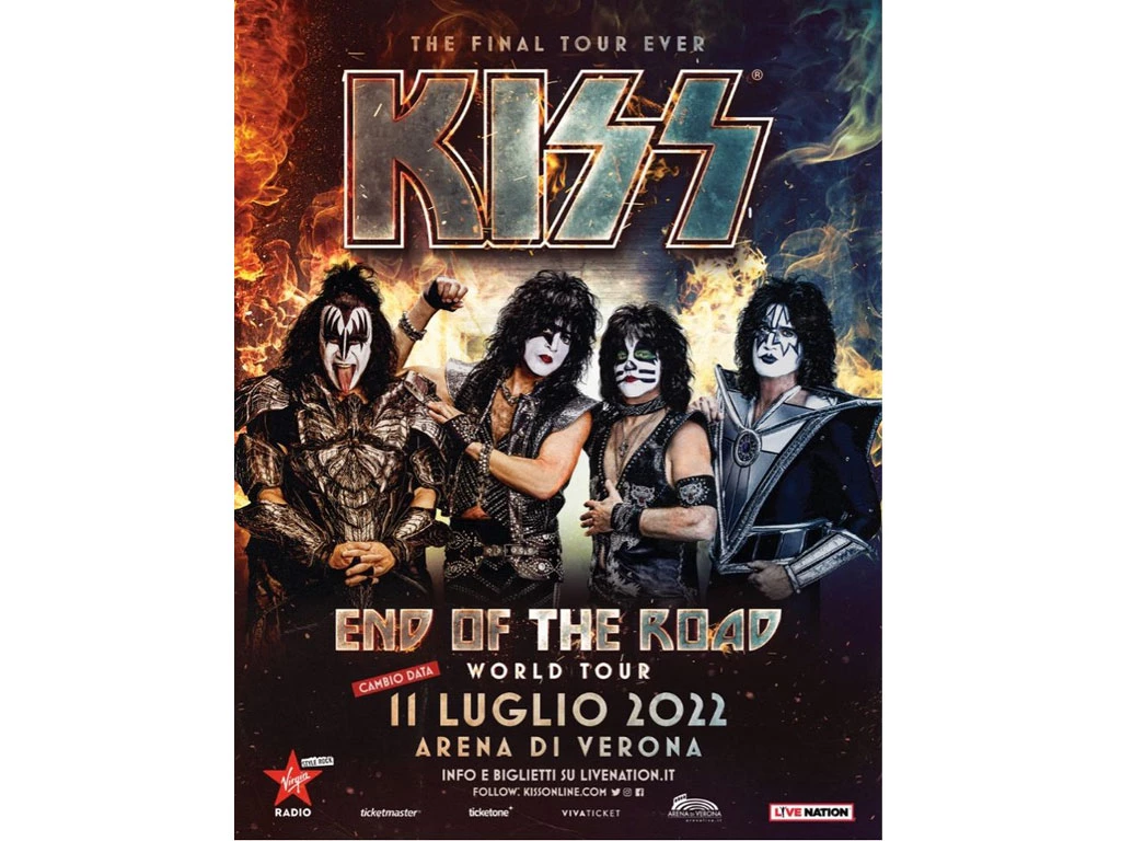 Kiss in concerto all'Arena di Verona lunedì 11 luglio 2022