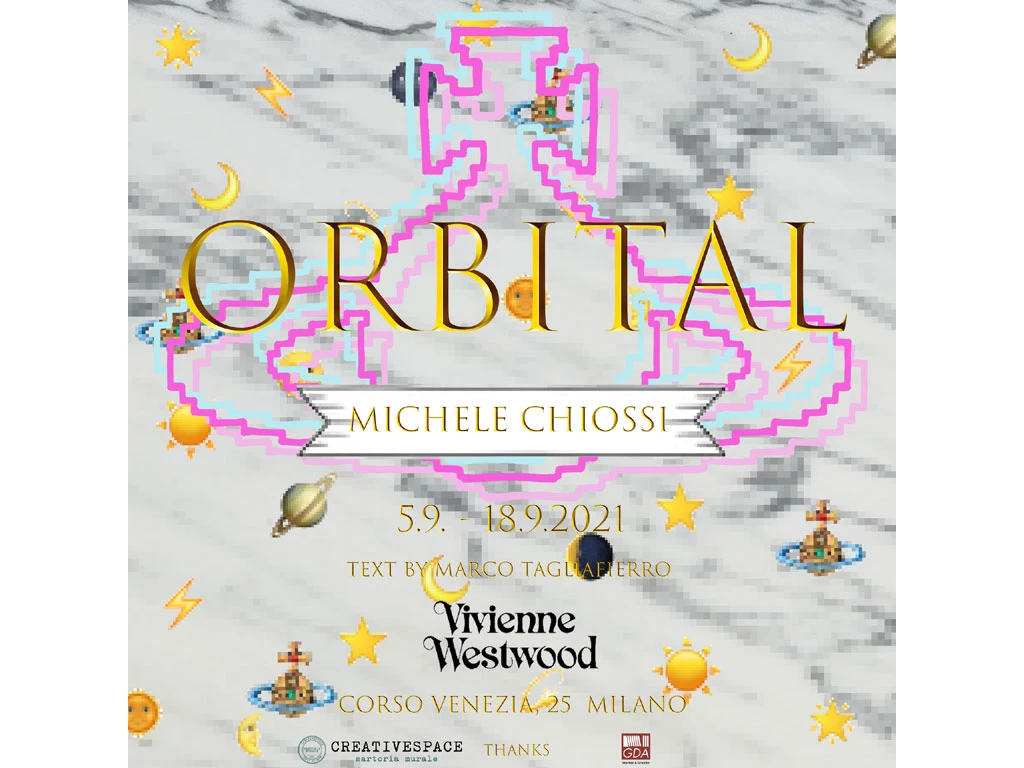 Mostra Orbital di Michele Chiossi alla Boutique Vivienne Westwood a Milano.